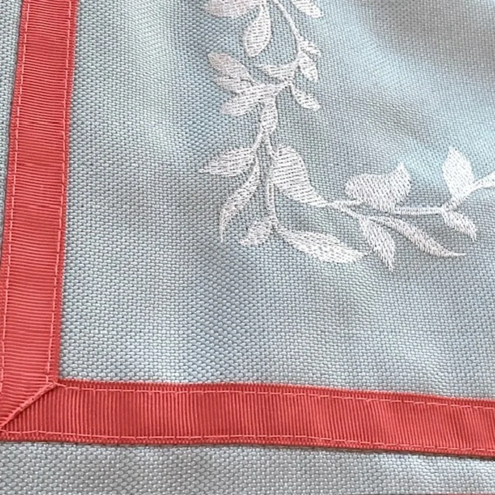 Croscill Set 2 Pillow Shams Case Large Coastal Chic Cottage Boho Floral Ribbon